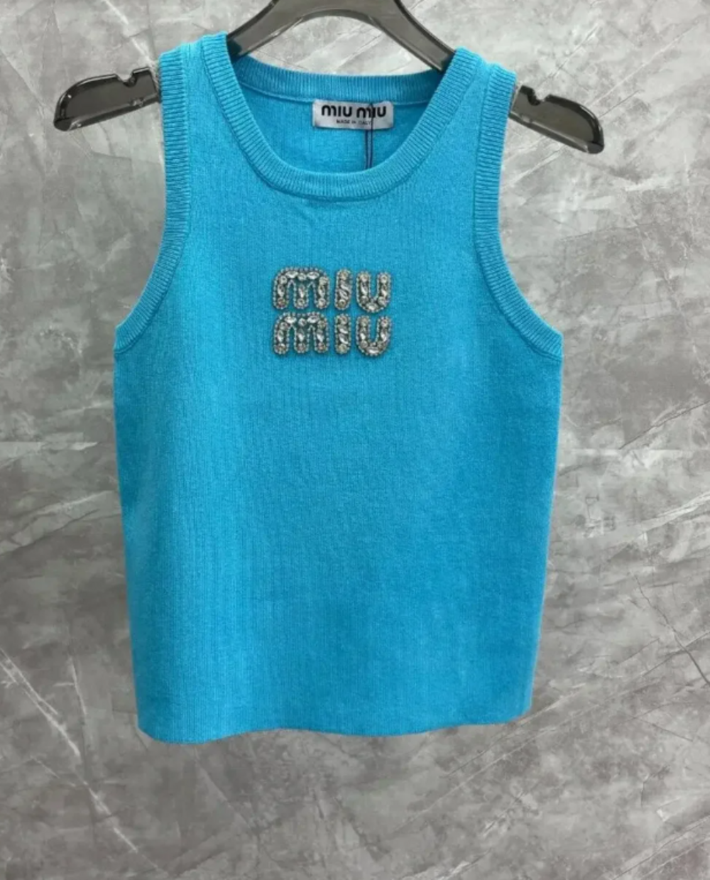 Miu Miu Knit Tank Top with Logo
